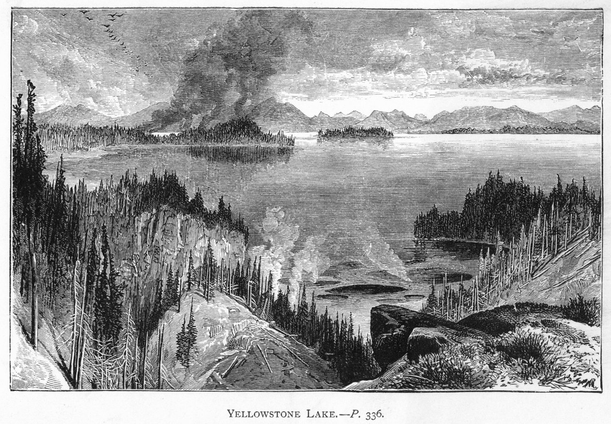 Yellowstone Lake, 1800-luku tekijältä Unbekannt