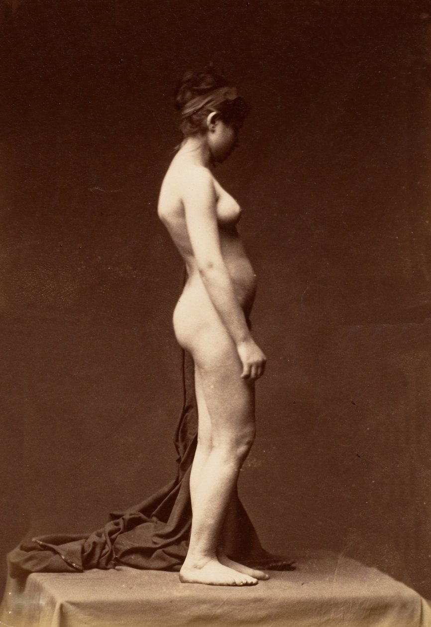 [Nuori nainen, alaston, koko hahmo profiilissa], 1860-luku. tekijältä Unbekannt