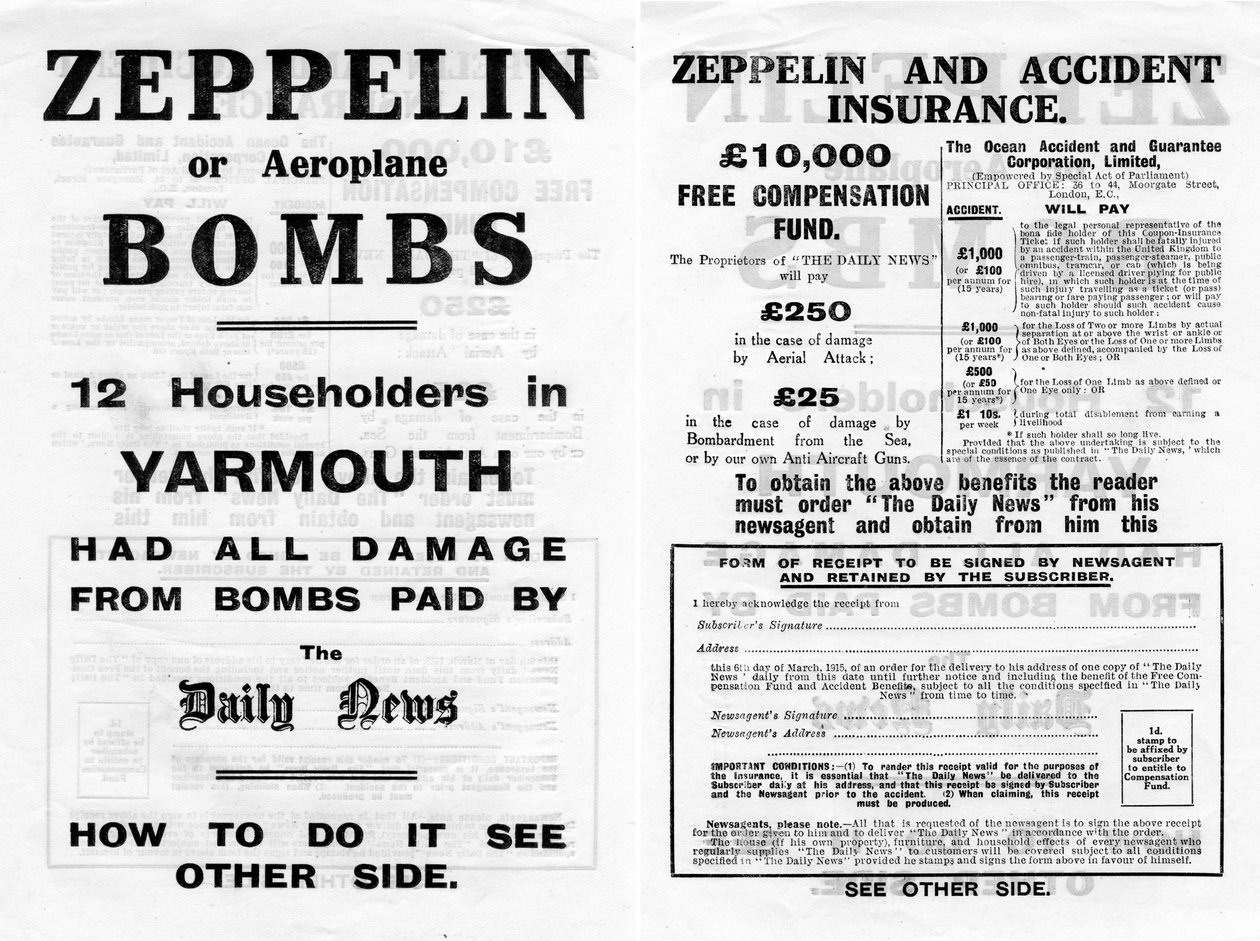 Zeppelin- ja tapaturmavakuutusilmoitus, 1910 tekijältä Unbekannt