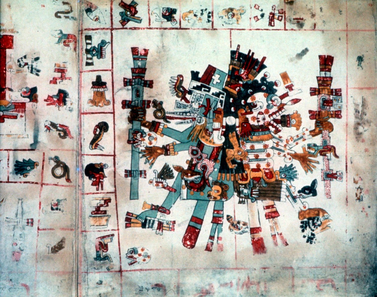 Zoomorfinen muoto Codex Borgianuksesta, Mixtec, Pre-Columbian Mexico, c1400 tekijältä Unbekannt