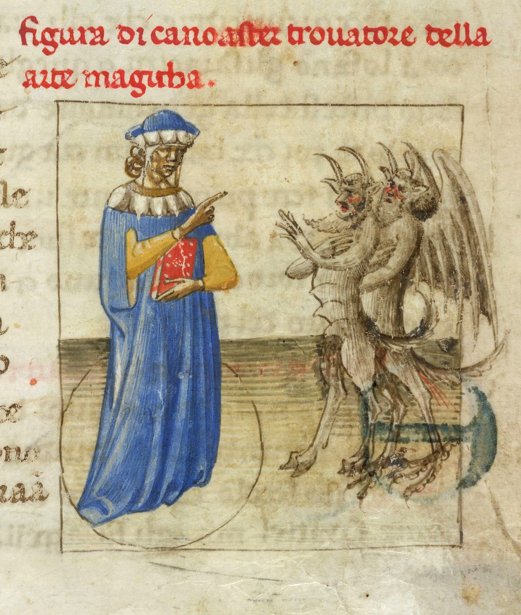 Zoroaster kahdella demonilla Miniatyyri Pseudo-Aristoteles Secretum Secretorumilta, 1425 tekijältä Unbekannt
