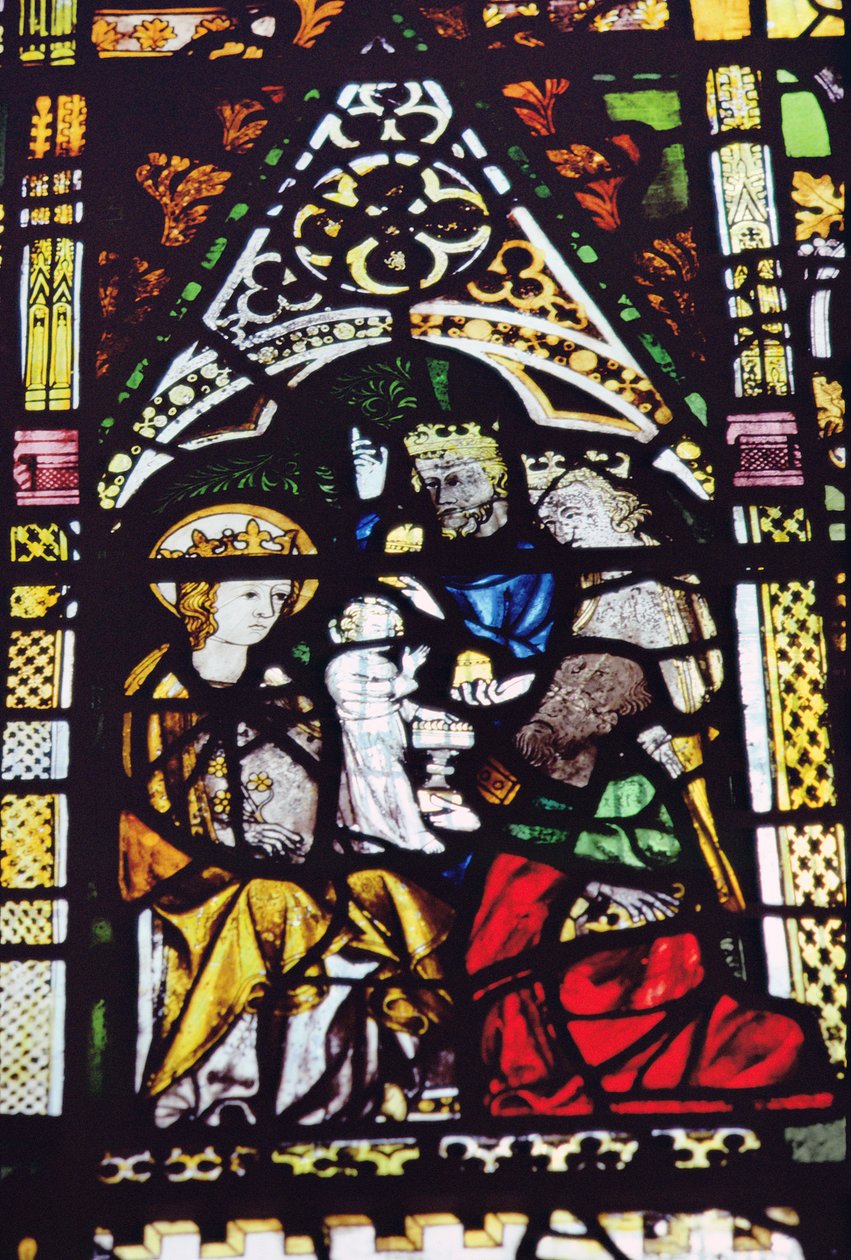 Adoration of the Magi, alun perin Aerschotista, lähellä Louvainia (yksityiskohta) tekijältä Unbekannt Unbekannt