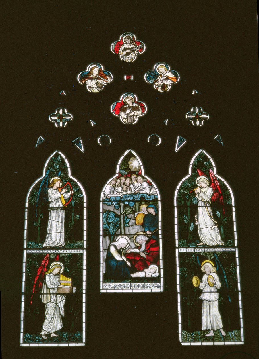 Enkelit ja syntymä, Sir Edward Burne-Jones (1833-98) tekijältä Unbekannt Unbekannt