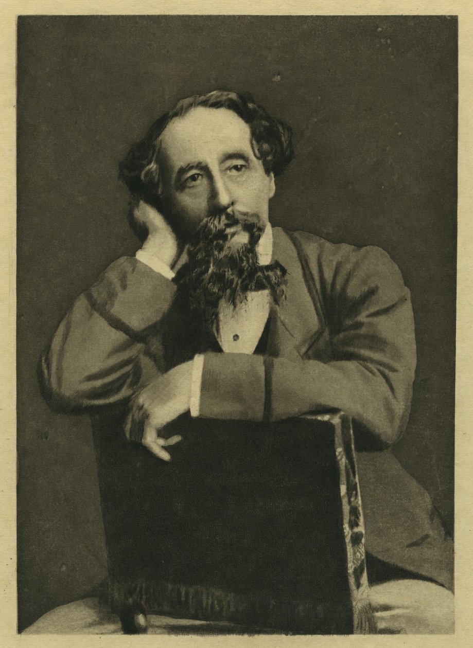 Charles Dickens, muotokuva valokuvan perään, Herbert Watkins (s.1828) (mezzotint) tekijältä Unbekannt Unbekannt