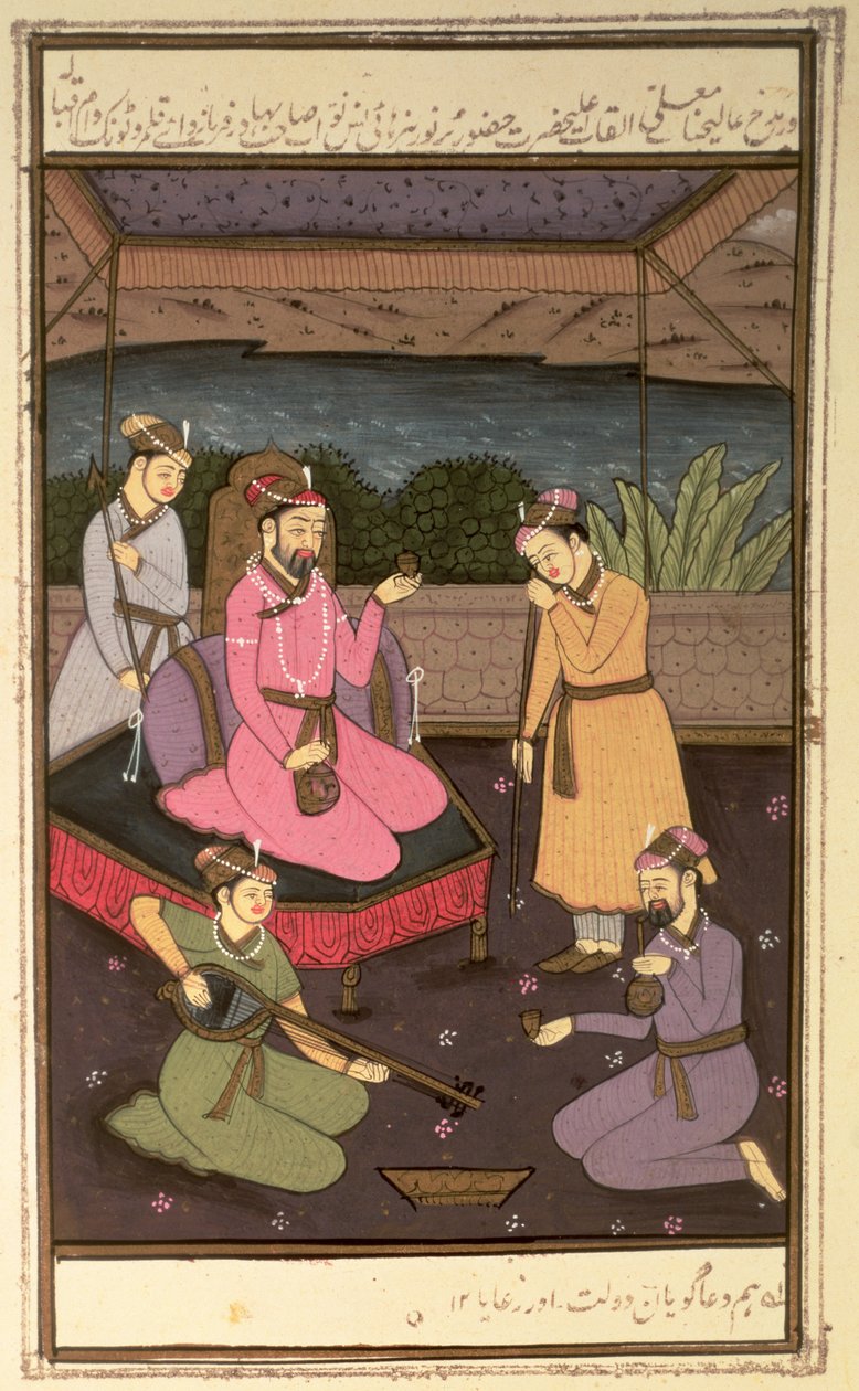 Keisari Khurram (Shah Jahan) palvelijoineen, Mughal tekijältä Unbekannt Unbekannt