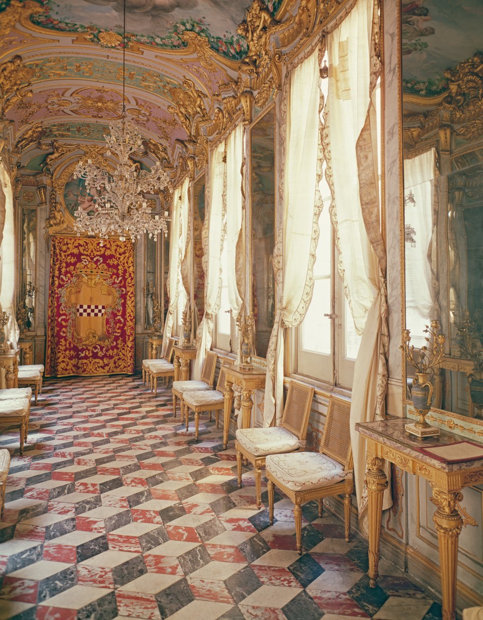 Peiligalleria, jossa on Lorenzo de Ferrarin freskoja, Palazzo Spinola, Genova, Italia tekijältä Unbekannt Unbekannt
