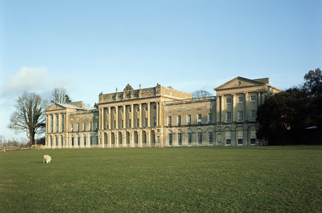 Heveningham Hall, Näkymä ulkoa, rakennettu n.1778 Robert Taylor 1714-88, Suffolk, UK tekijältä Unbekannt Unbekannt
