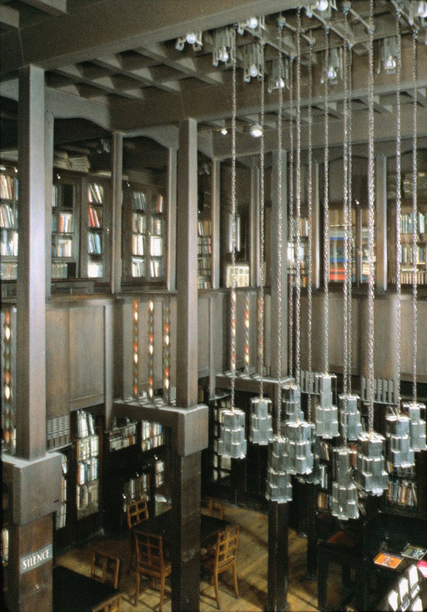 Glasgow School of Artin sisustus, kirjasto, Skotlanti, Iso-Britannia; rakensi 1897-1909 Charles Rennie Mackintosh, (1868-1928) tekijältä Unbekannt Unbekannt