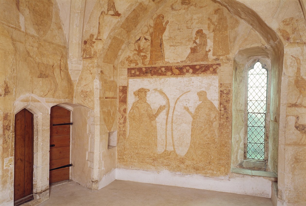 Sisustus näyttää seinämaalauksia, Longthorpe Tower, Cambridgeshire tekijältä Unbekannt Unbekannt