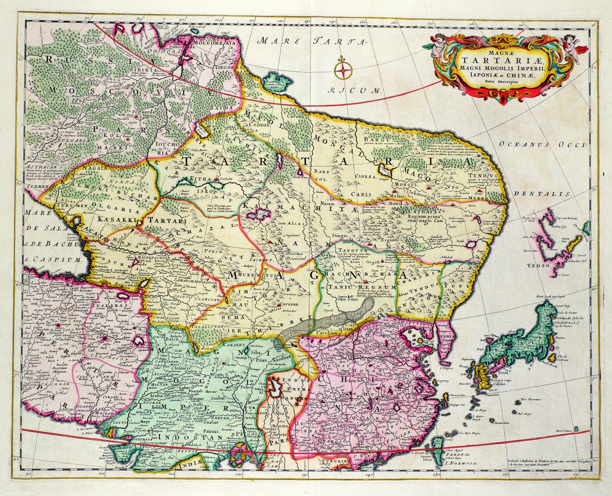 Mongolian kartta, jossa näkyy Japani ja Kiina, noin 1680 Frederick de Wit tekijältä Unbekannt Unbekannt