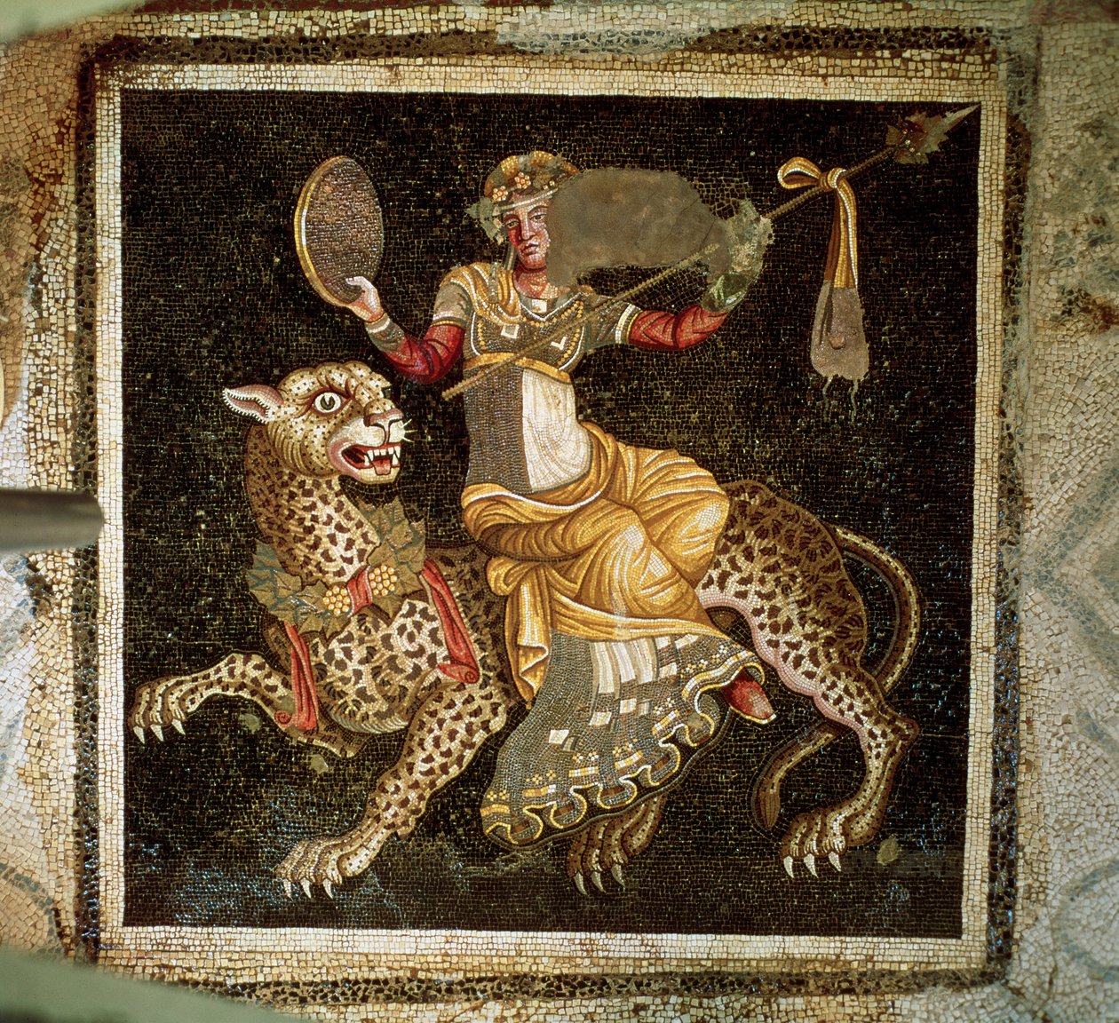 Leopardilla ratsastavasta Dionysoksen mosaiikki n. 180 jKr tekijältä Unbekannt Unbekannt