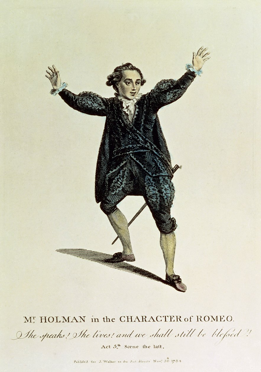 Herra Holman Romeon hahmossa, pub. 1784 tekijältä Unbekannt Unbekannt
