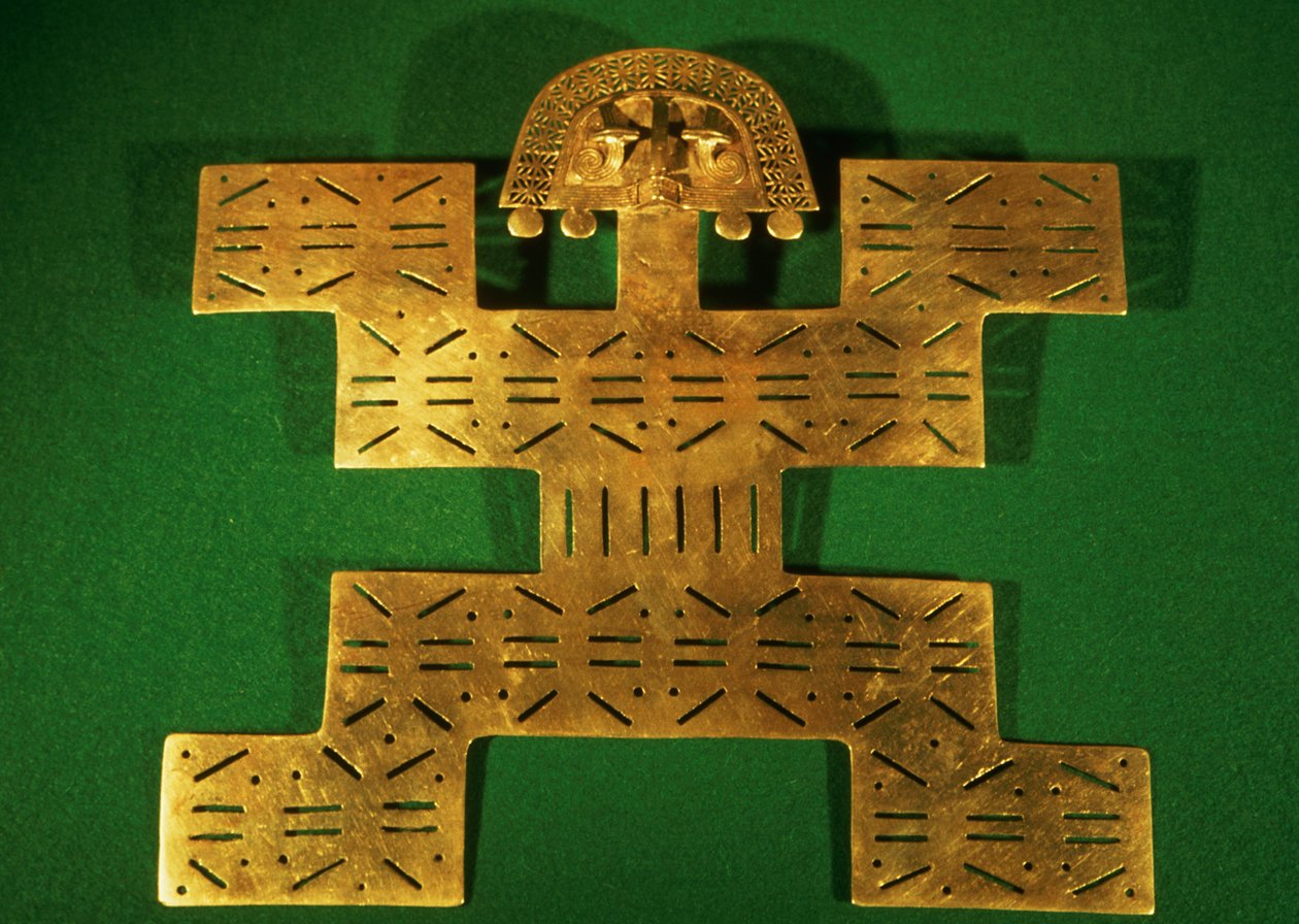 Toliman alueen rintakoriste, Kolumbia, noin 500-1500 jKr (kulta) tekijältä Unbekannt Unbekannt