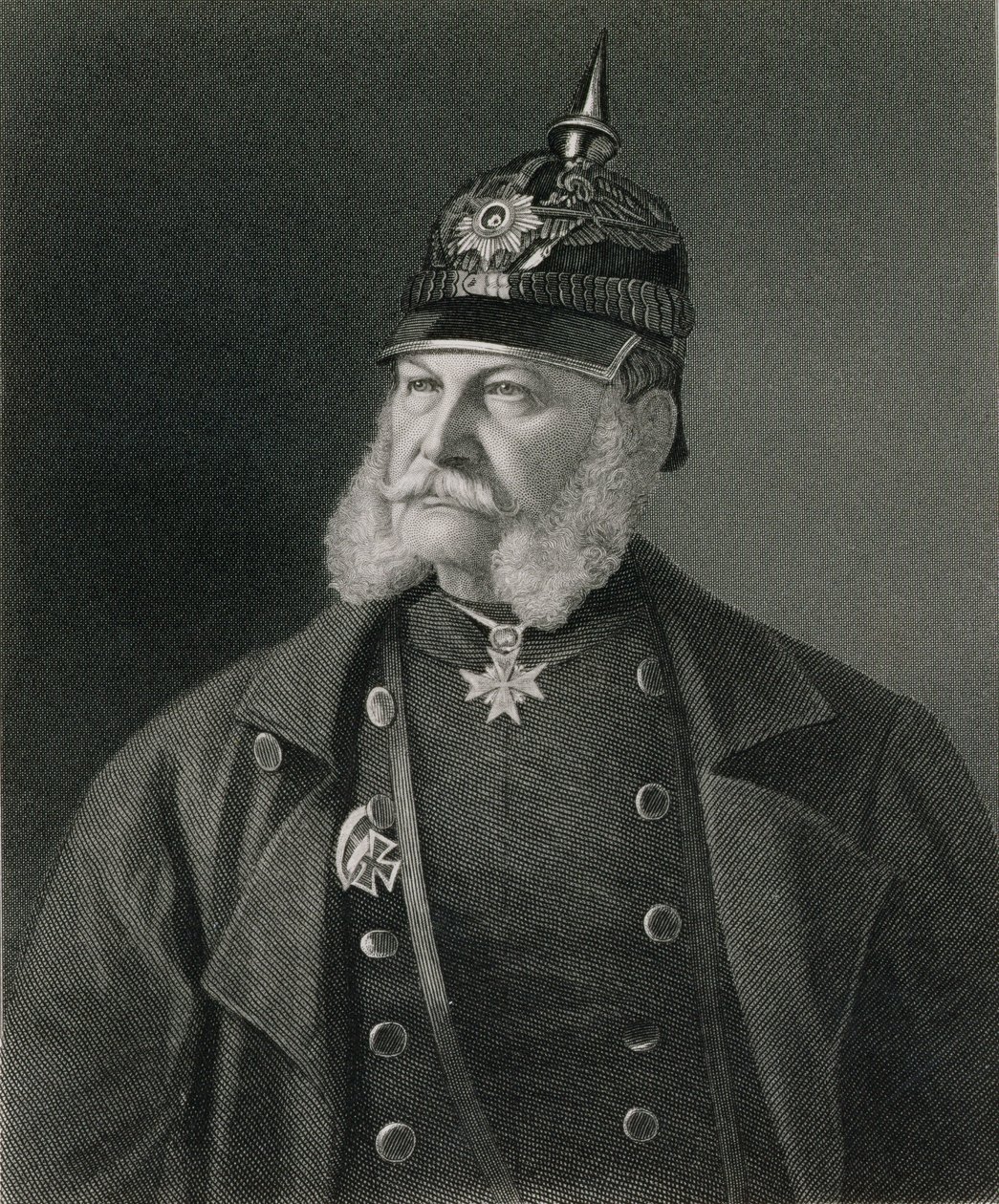 Preussin kuninkaan ja Saksan keisarin William I:n (1797-1888) muotokuva, kaivertanut William Holl (1807-71) pub. Kirjailija: William Mackenzie tekijältä Unbekannt Unbekannt