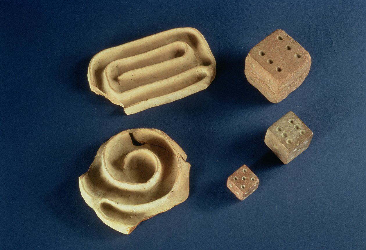 Hiekkakivinoppaa ja terrakottalabyrinttipeli, Harappa, 2300-1750 eaa. tekijältä Unbekannt Unbekannt