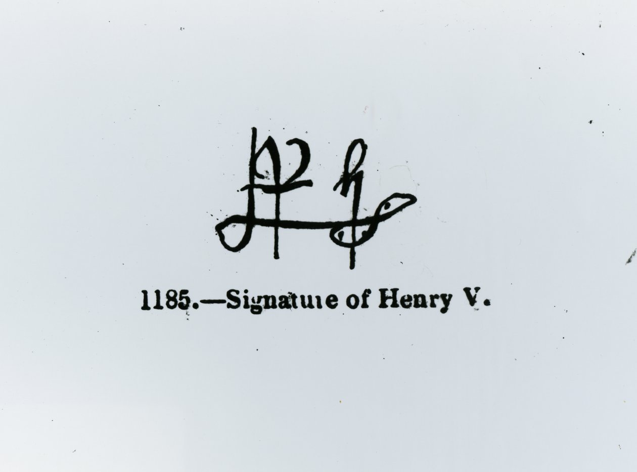 Henrik V:n (1387-1422) allekirjoitus tekijältä Unbekannt Unbekannt