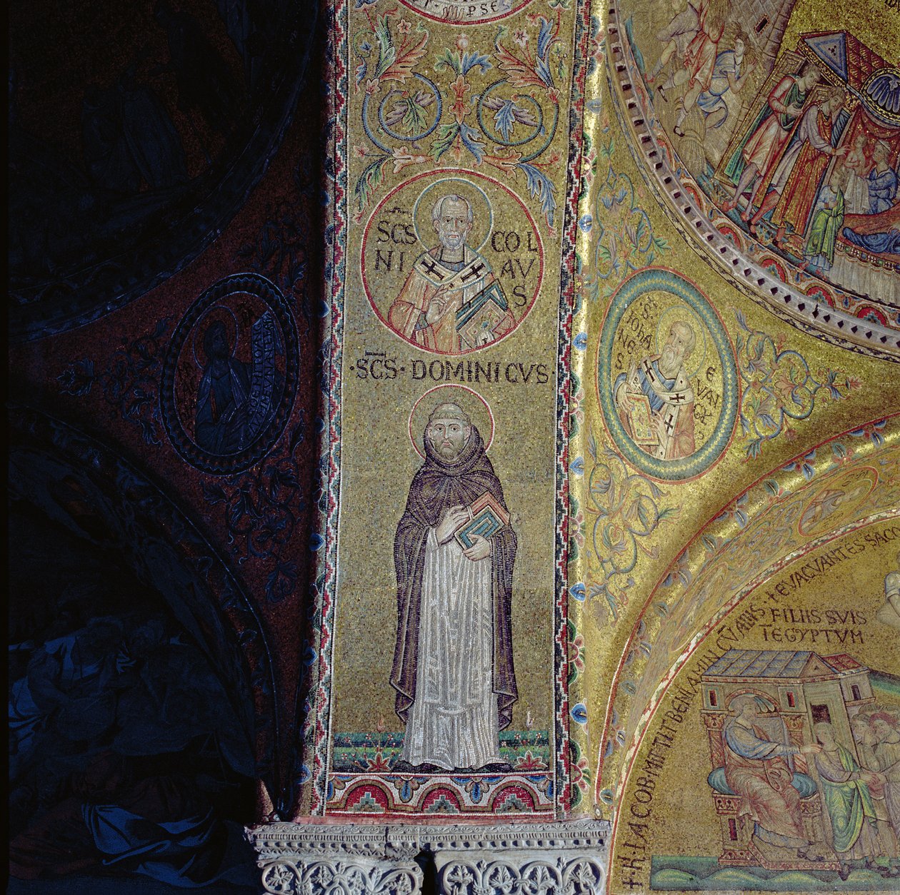 St. Dominic ja St. Nicholas, mosaiikki San Marcon basilikan atriumissa (katso myös 60046-7) tekijältä Unbekannt Unbekannt