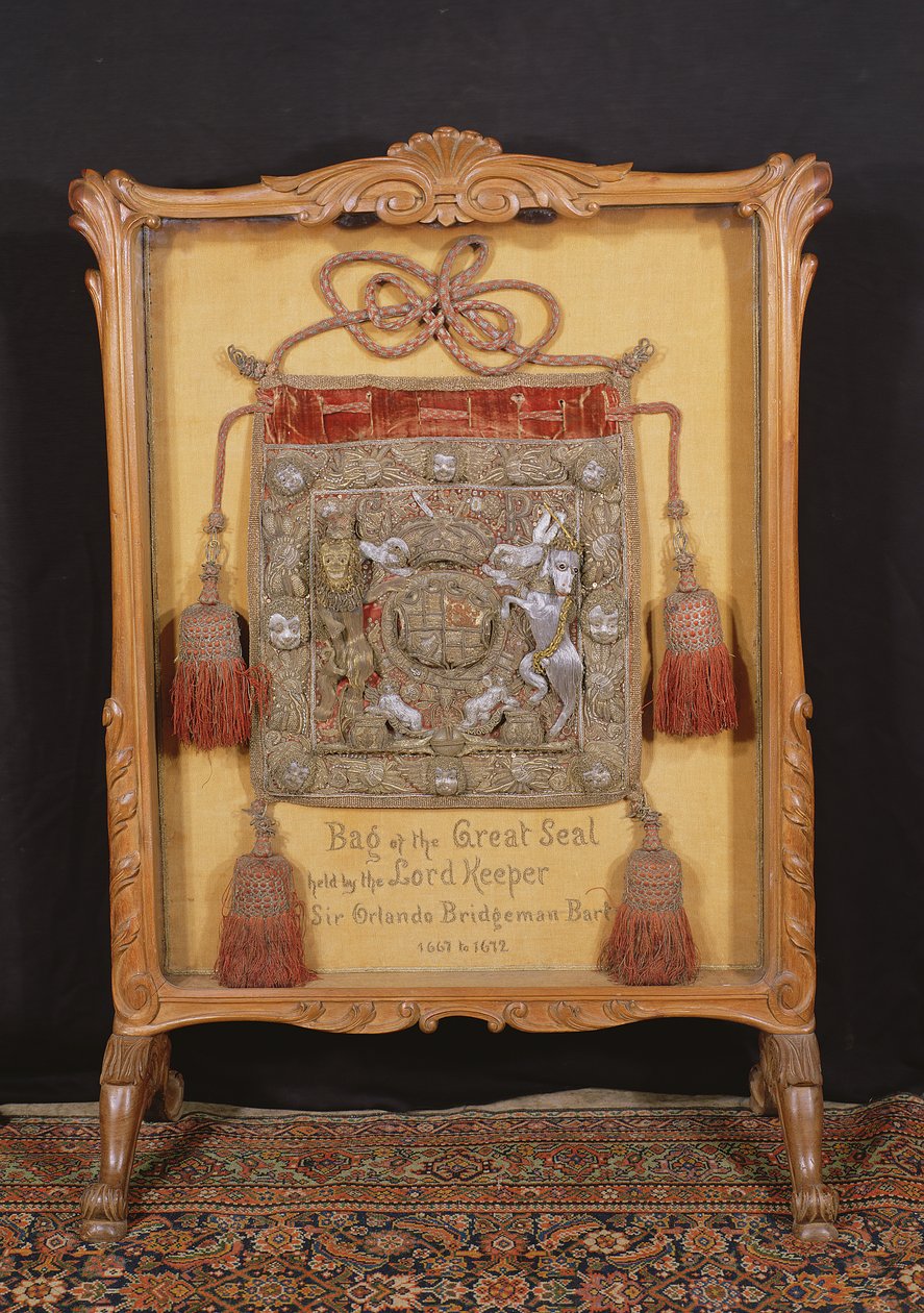 Suuren sinetin pussi, jota hallitsi Lord Keeper, Sir Orlando Bridgeman (1667-72) tekijältä Unbekannt Unbekannt