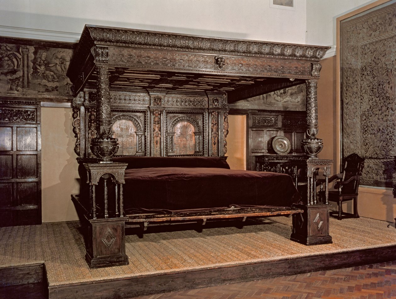 Great Bed of Ware, veistetty tammi, 1580 tekijältä Unbekannt Unbekannt