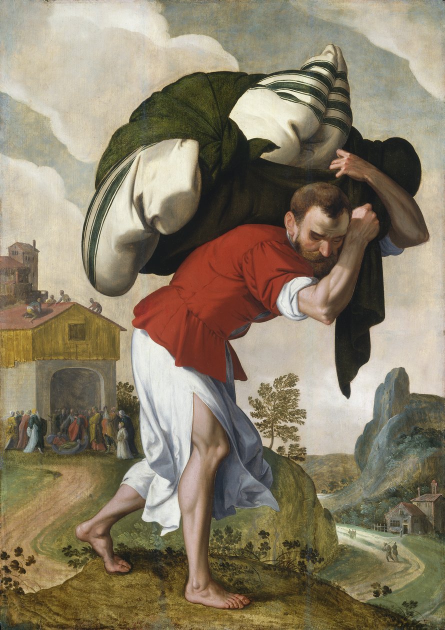 The Healing of the Paralytic, 1560-90 (öljy puulevylle) tekijältä Unbekannt Unbekannt