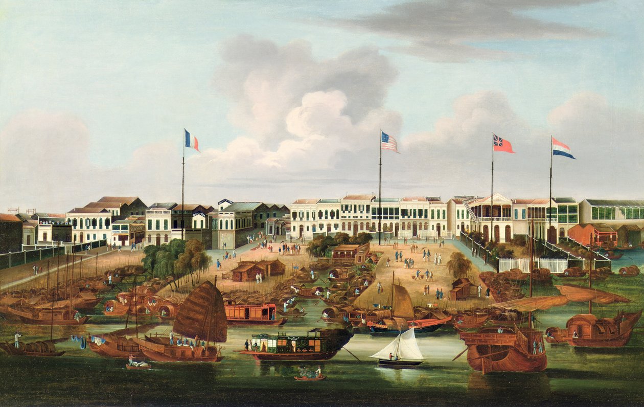 Kantonin Hongit - Kiinan kauppa, n.1850 tekijältä Unbekannt Unbekannt