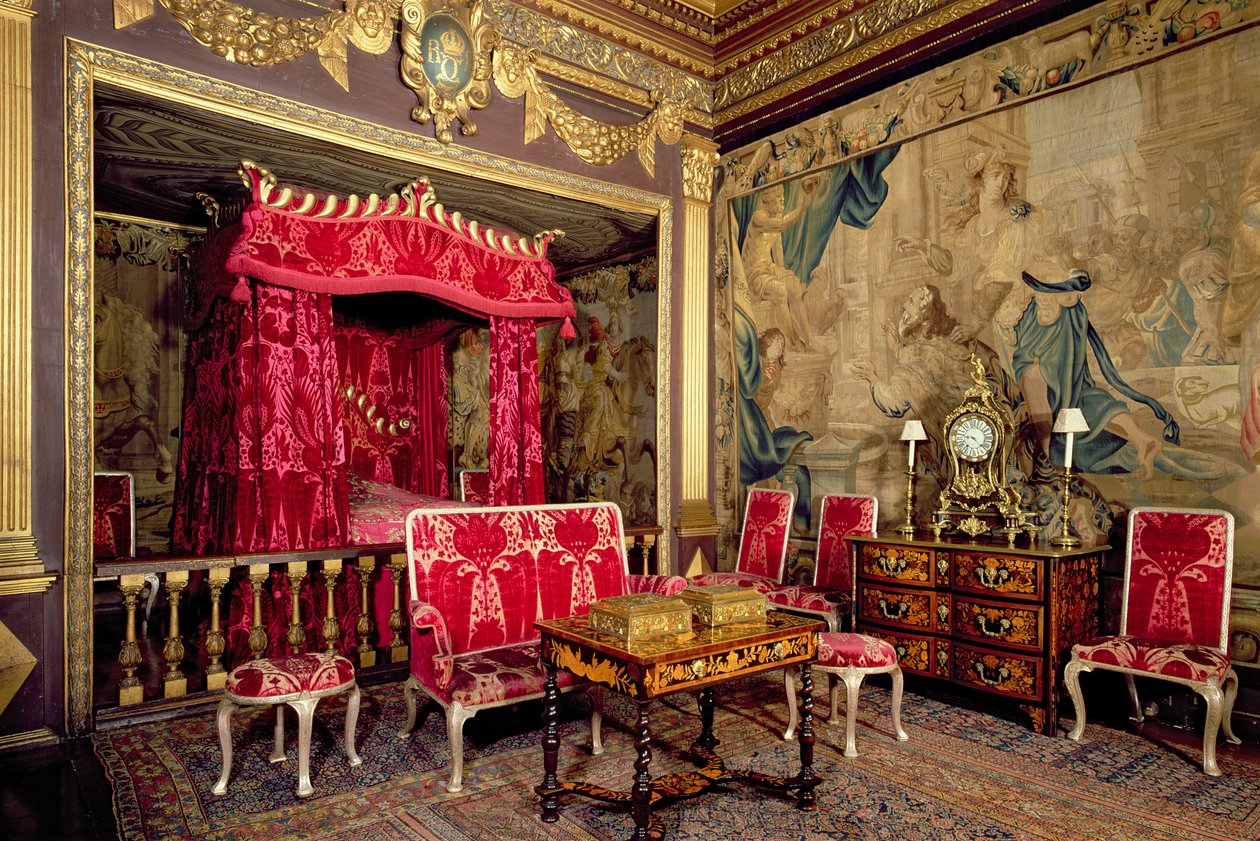 State Bedroom, Powisin linna, Wales tekijältä Unbekannt Unbekannt