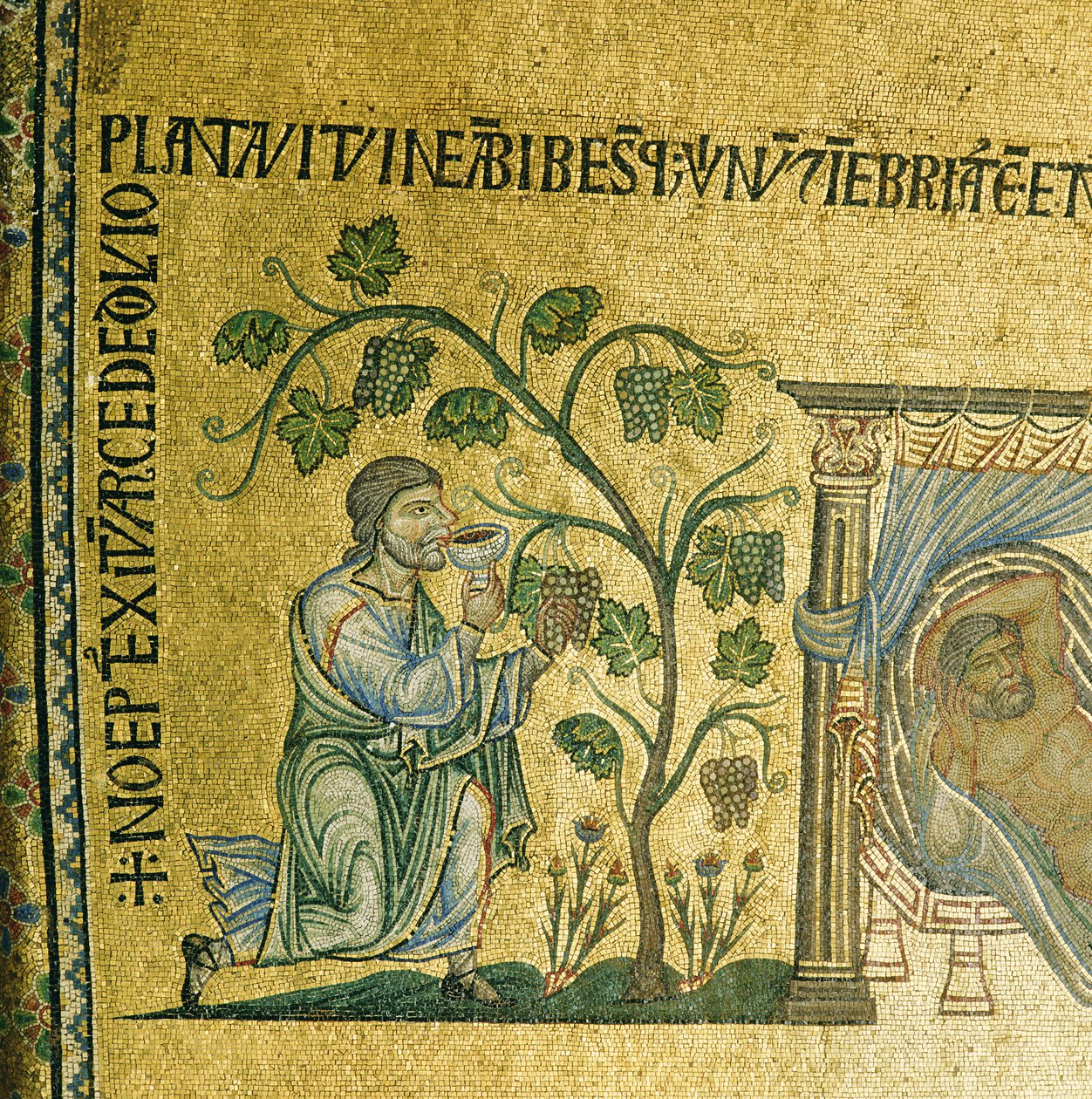 Nooan tarina, mosaiikki Venetsian San Marcon basilikan atriumin 2. holvista tekijältä Unbekannt Unbekannt
