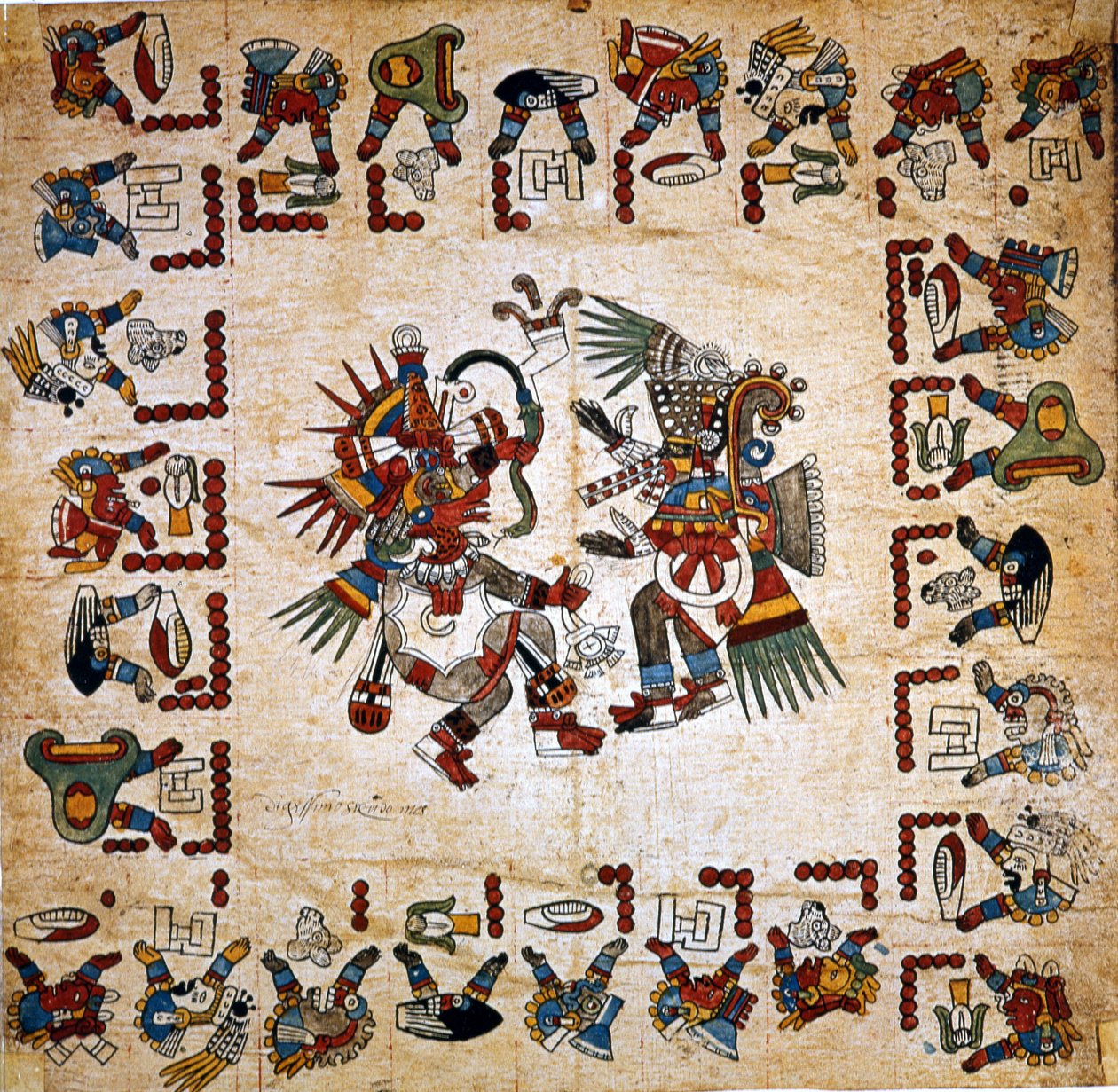 Yksityiskohta Codex Borbonicuksen famiilikopiosta tekijältä Unbekannt Unbekannt
