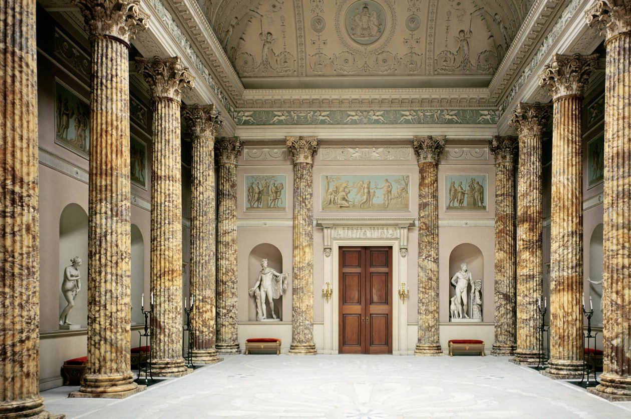 Marble Hallin sisustus, Kedleston Hall, Derbyshire tekijältä Unbekannt Unbekannt