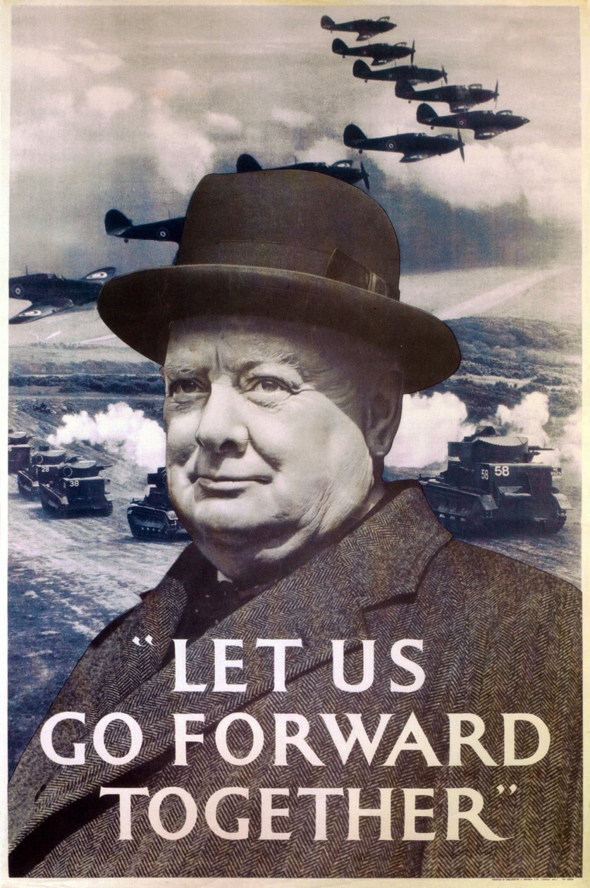 "Let Us Go Forward Together", Toisen maailmansodan propagandajuliste, 1940 tekijältä Unbekannt Unbekannt