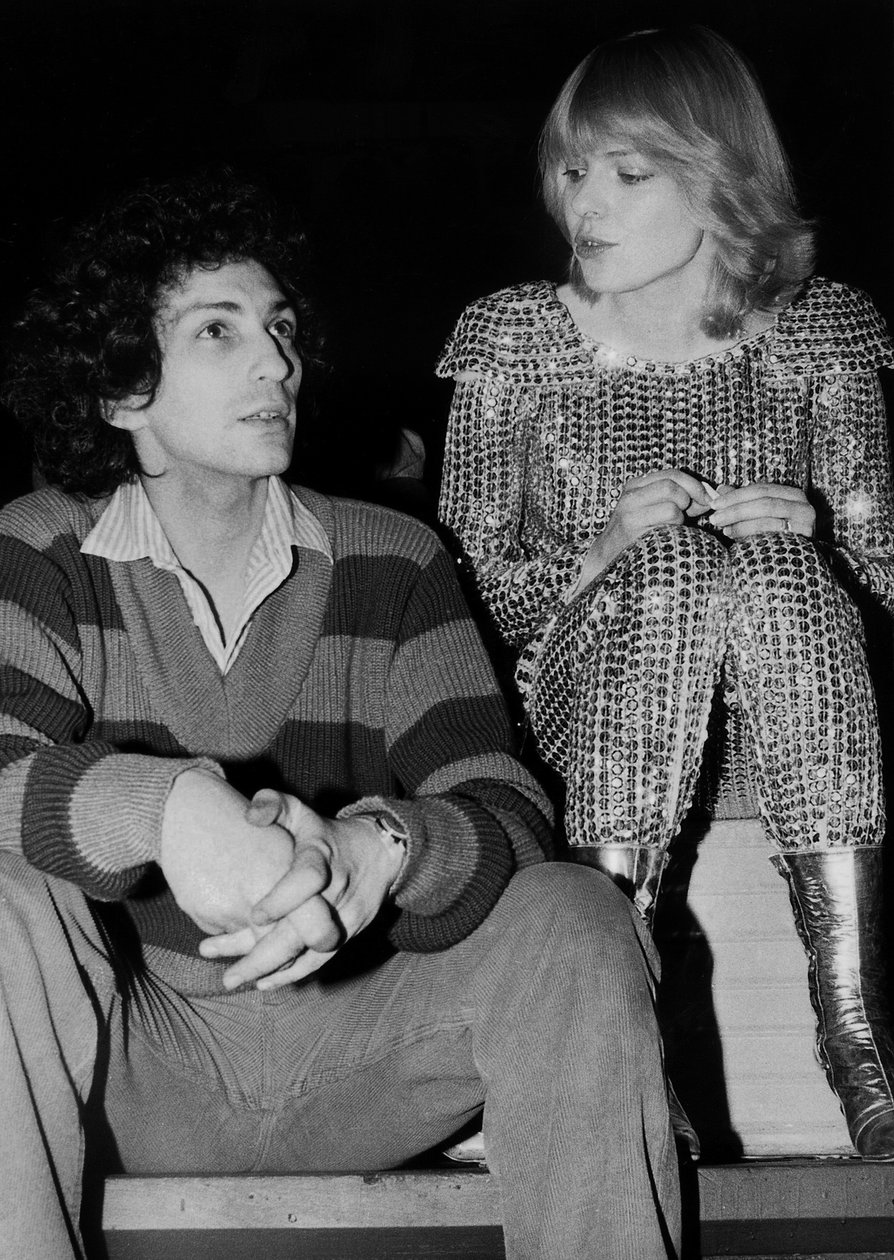 Ranskalainen säveltäjä ja laulaja Michel Berger vaimonsa kanssa Laulaja France Gall The Stamaniassa "S-harjoitus 4. huhtikuuta 1979 tekijältä Unbekannt Unbekannt