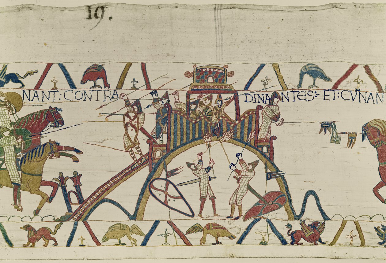 Hyökkäys Dinanin kaupunkiin, Bayeux Tapestry tekijältä Unbekannt Unbekannt