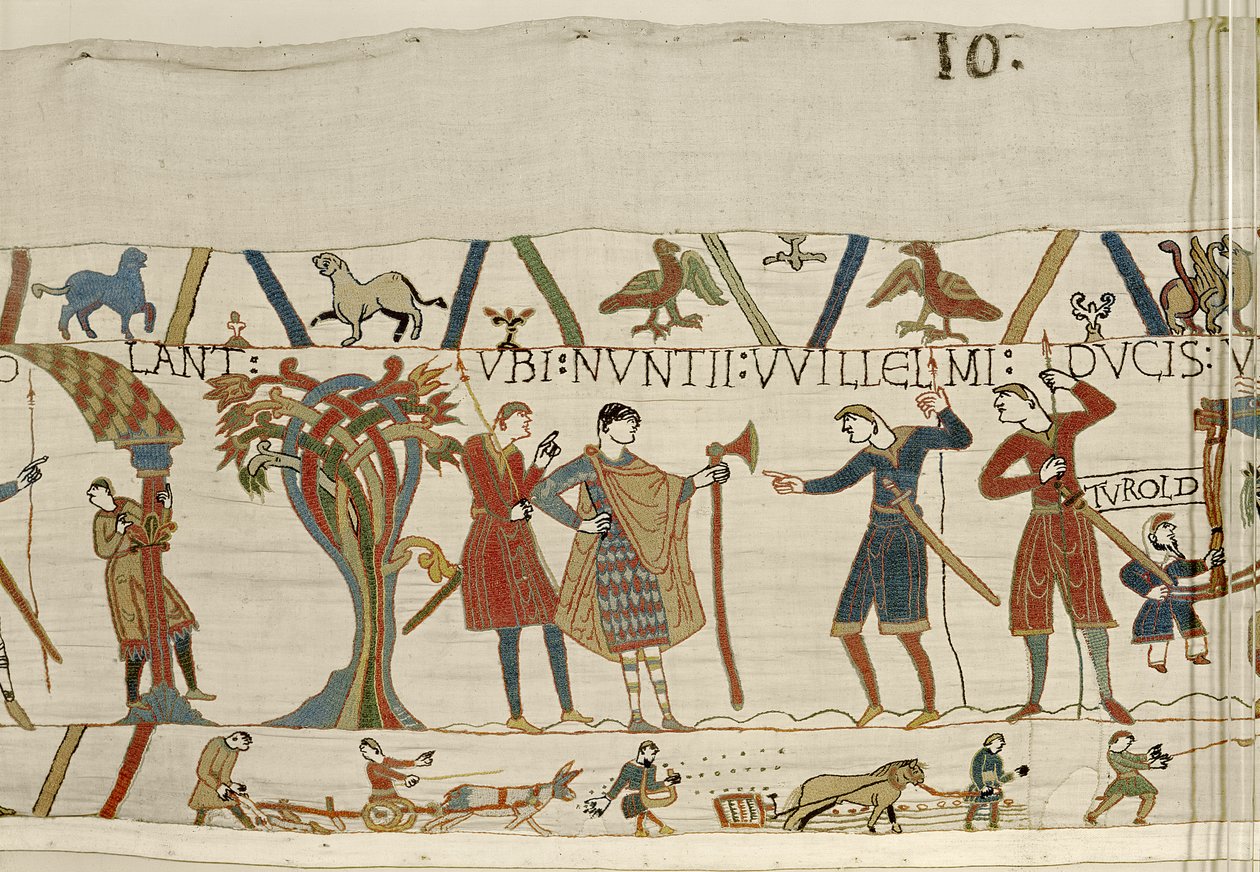 Duke Williamin lähettiläitä lähetetään Ponthieun kreivi Guylle, Bayeux Tapestry tekijältä Unbekannt Unbekannt