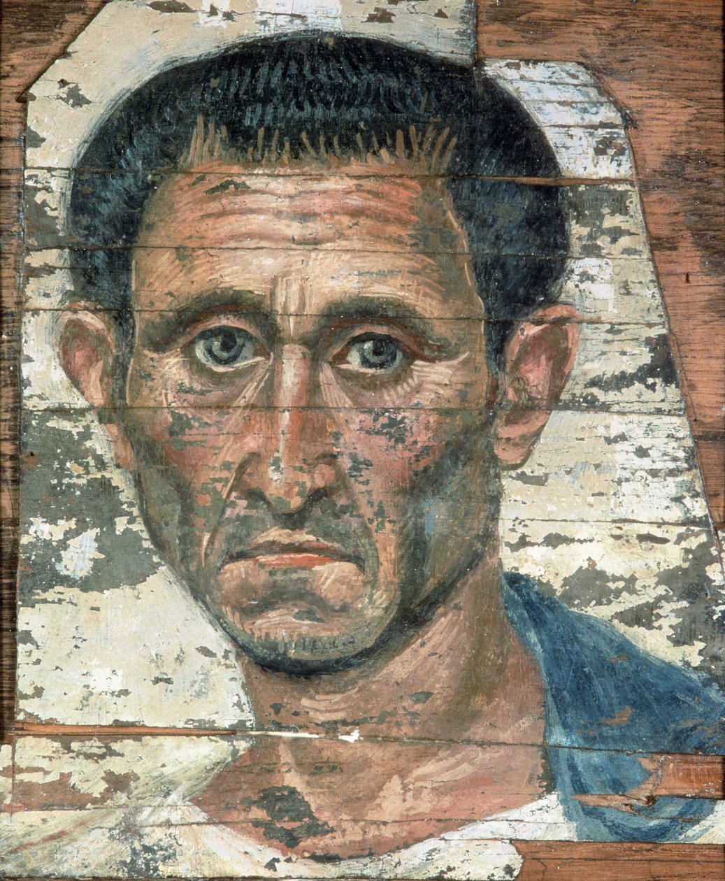 Fayum muotokuva miehestä sinisessä viitassa, Trajanic, n.98-117 tekijältä Unbekannt Unbekannt