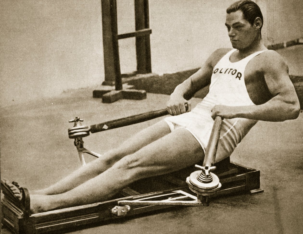 Johnny Weissmuller, ensimmäinen mies, joka ui 100 metriä alle minuutissa, vuosien 1924 ja 1928 olympialaisten mestari, 1920-luku tekijältä Unbekannt Unbekannt