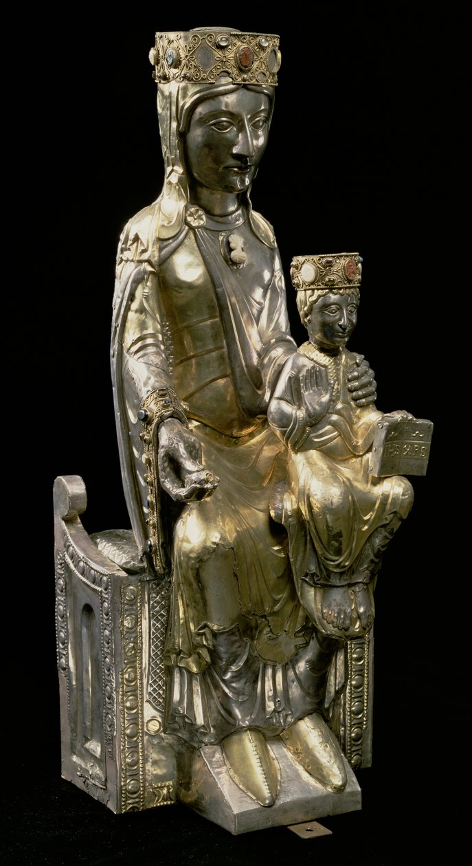 Madonna ja Child Enthroned, patsas, ranska, 1100-luku tekijältä Unbekannt Unbekannt