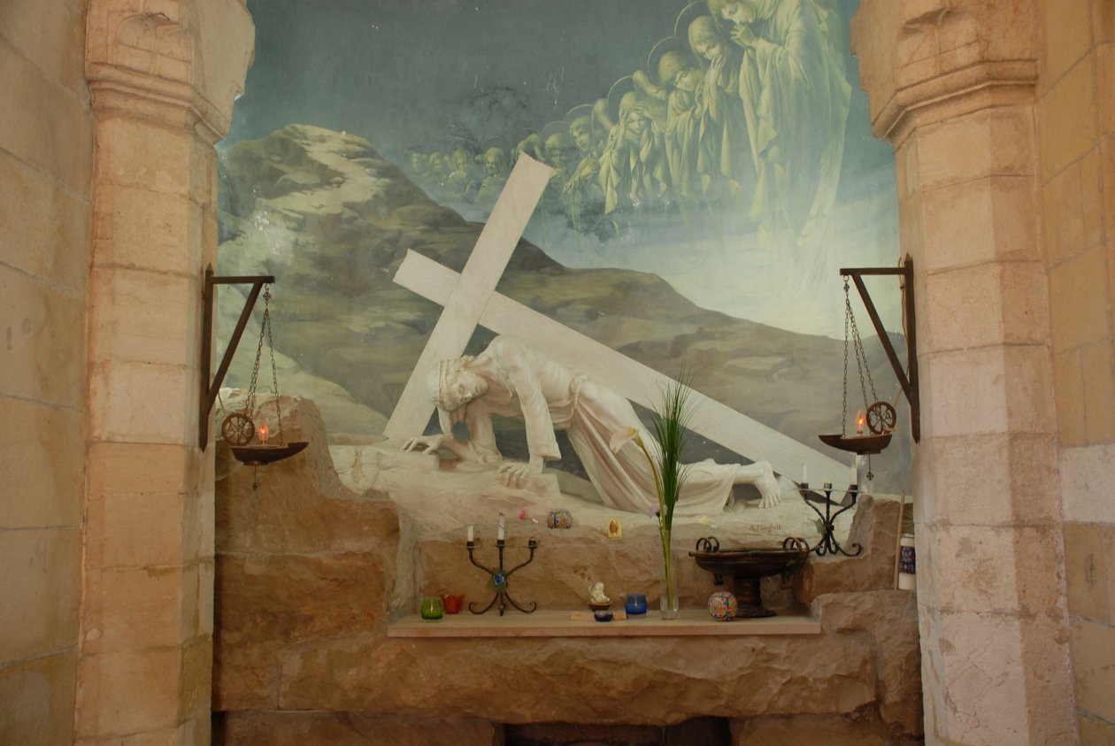 Maalaus, Kristus ristillä, Via Dolorosa, Jerusalem, Israel tekijältä Unbekannt Unbekannt