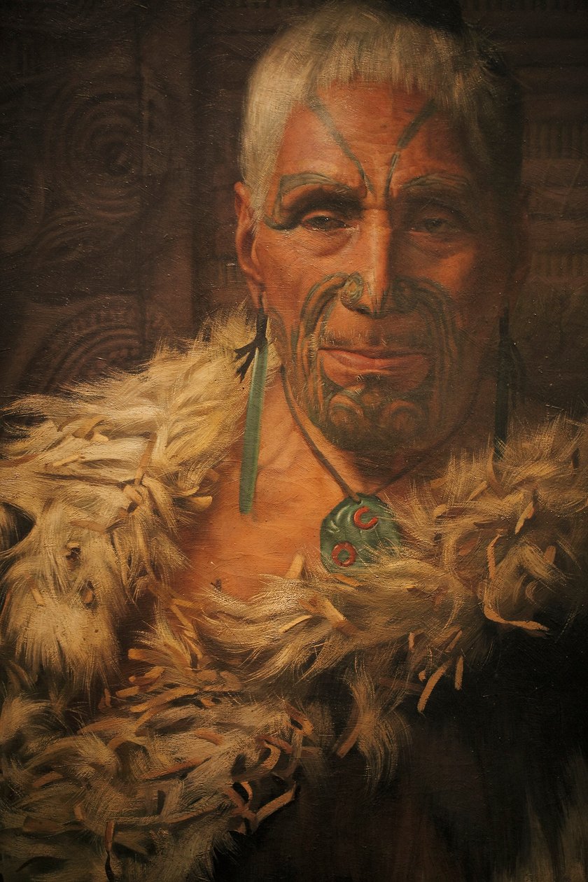 Perema Te Pahau, luun kaavin, 1904 tekijältä Unbekannt Unbekannt
