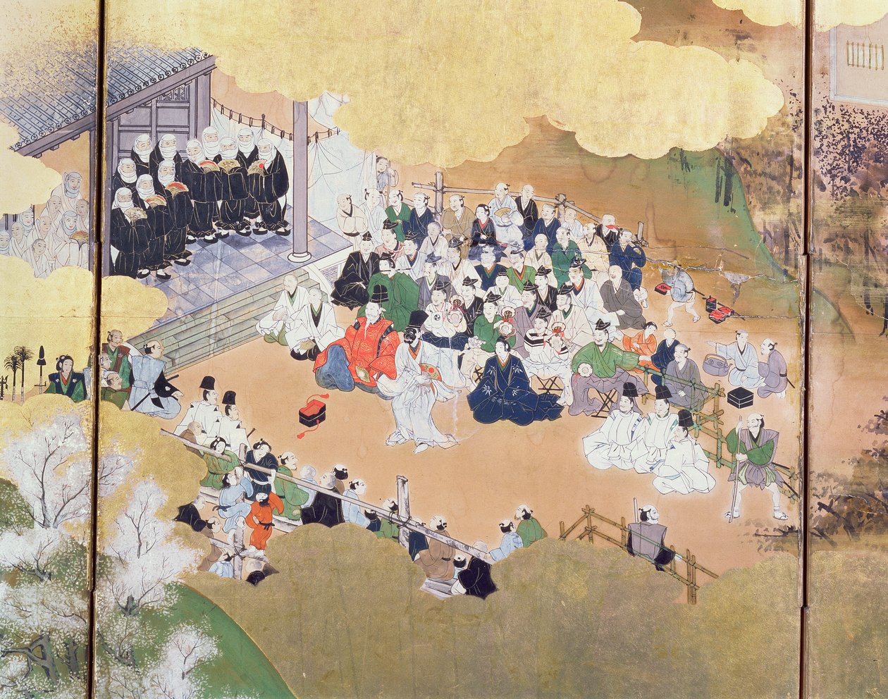 Kohtauksia kaupunkielämästä "Bakufu"-hallinnon aikana, esityksestä Noh Drama, Tosa School, 1800, japani, tekijältä Unbekannt Unbekannt