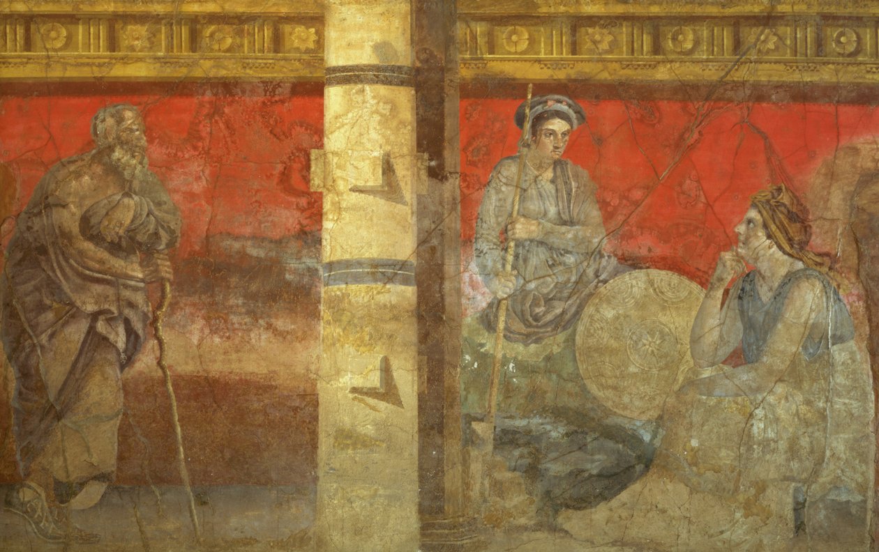 Makedonian personifikaatio ja filosofi, P. Fannius Synistorin huvilasta, Boscoreale, noin 50-40 eaa. tekijältä Unbekannt Unbekannt