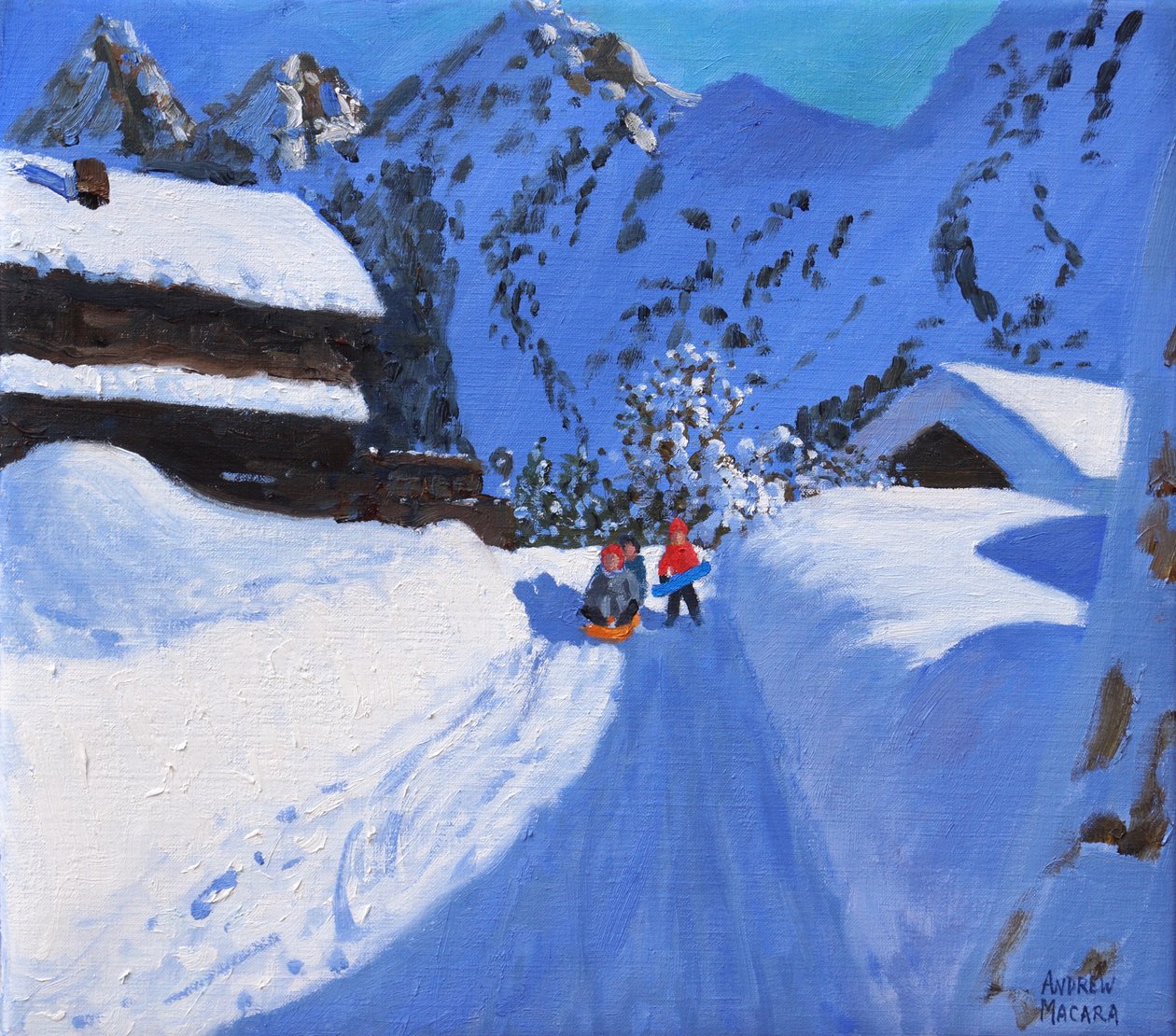 Kolme liukusäädintä, La Clusaz, Ranska, 2017, tekijältä Unbekannt Unbekannt