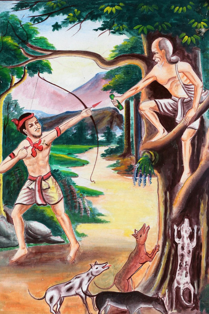 20151102, Vang Vieng, Laos: Jataka-tarinat ovat kertomuksia Buddhan edellisistä elämistä (eli ennen kuin hän syntyi viimeisen kerran Buddhaksi) tekijältä Unbekannt