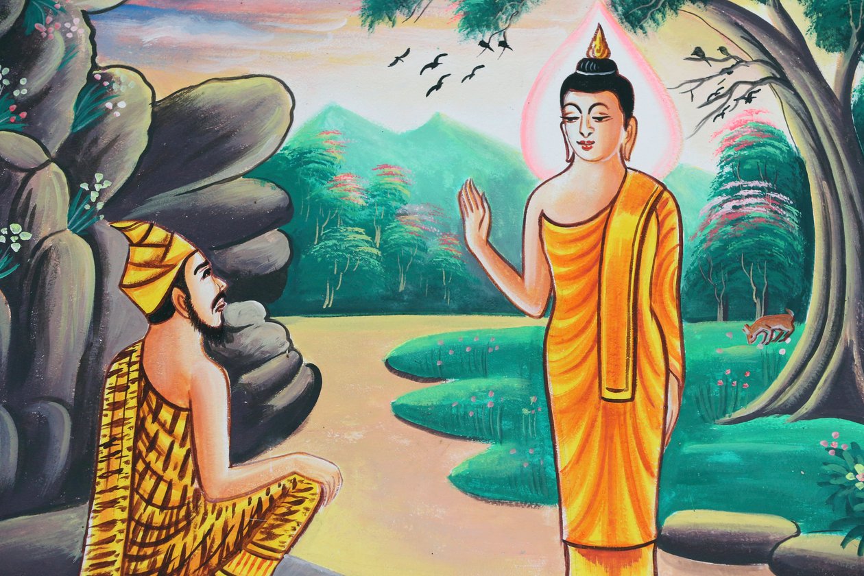 20151103, Kasi, Laos : Shakyamuni Buddhan elämäntarinaa kuvaava maalaus tekijältä Unbekannt