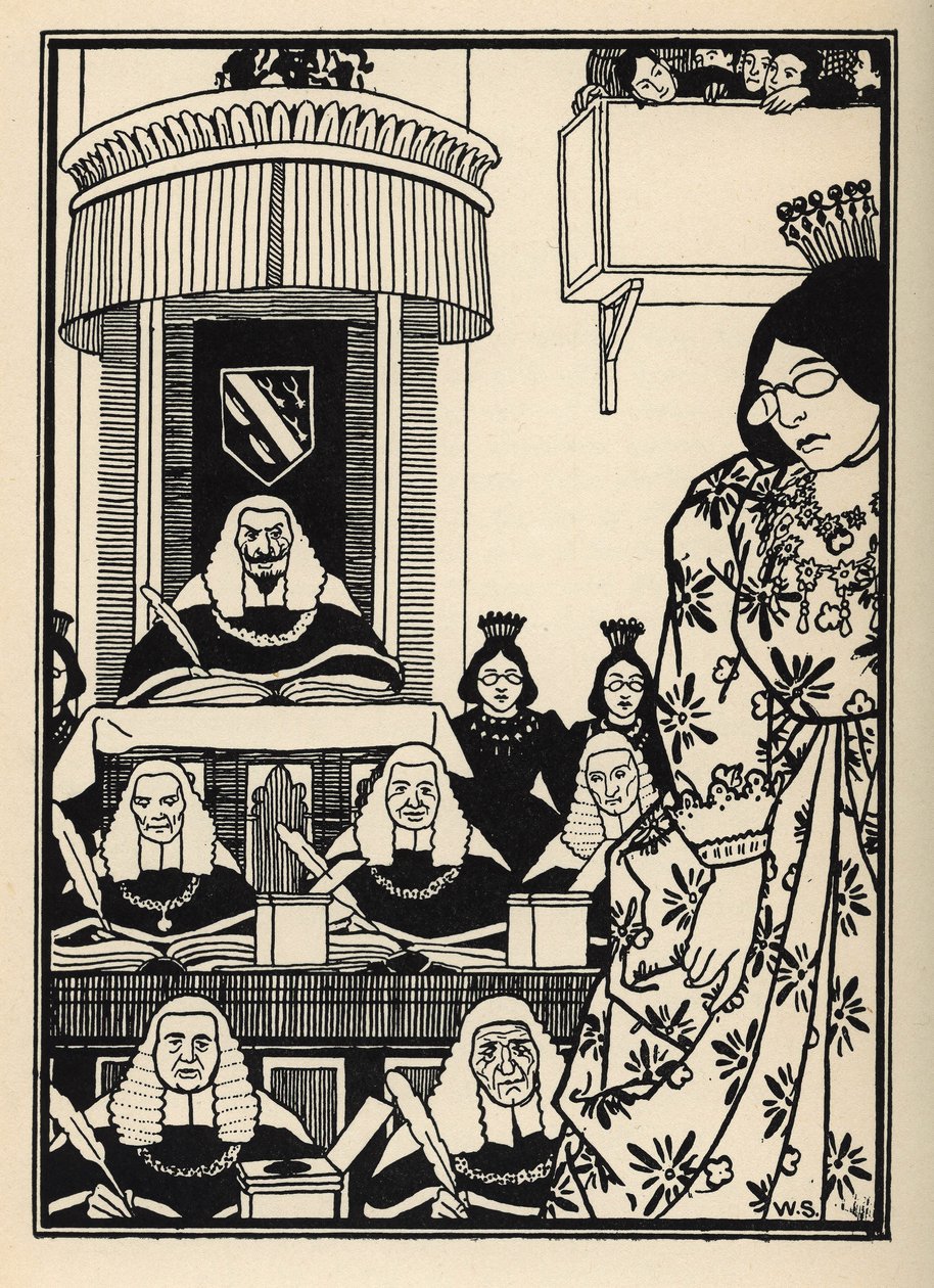 Suurilta osin feminiininen hovi näyttää paronille ironiana, joka ansaitsee mainitsemisen hänen seikkailuissaan. William Strangin (1859-1921) ja JB Clarkin kuvitus Rudolf Erich Raspen (1736-1794) (1789) "Münchausenin paronin (Munchhausen) seikkailuista" tekijältä Unbekannt
