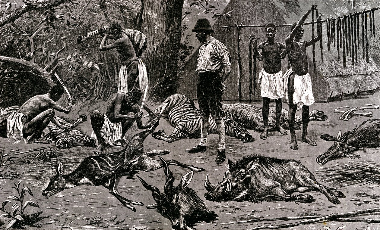 Hieno metsästyspäivä! 1900 (kaiverrus) tekijältä Unbekannter Künstler