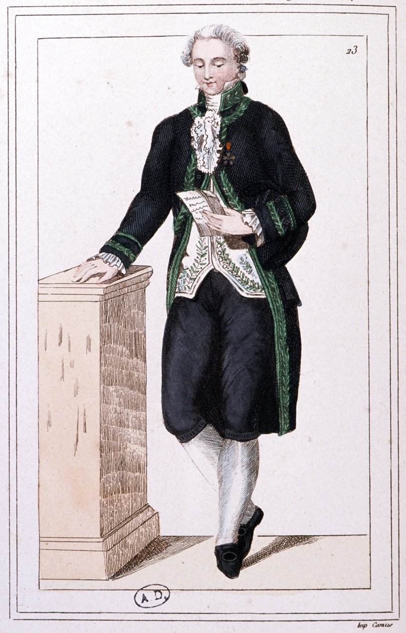 Instituutin jäsen 1. keisarikunnan aikana, noin 1810 (kaiverrus). tekijältä Unbekannter Künstler
