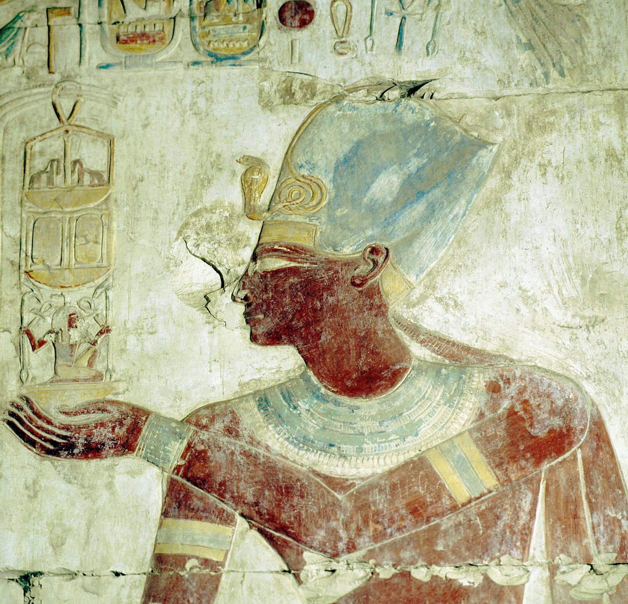 Abydos: Ramses II:n temppeli, Kuningas seremoniassa. (19. dynastia). tekijältä Leopold Blonder