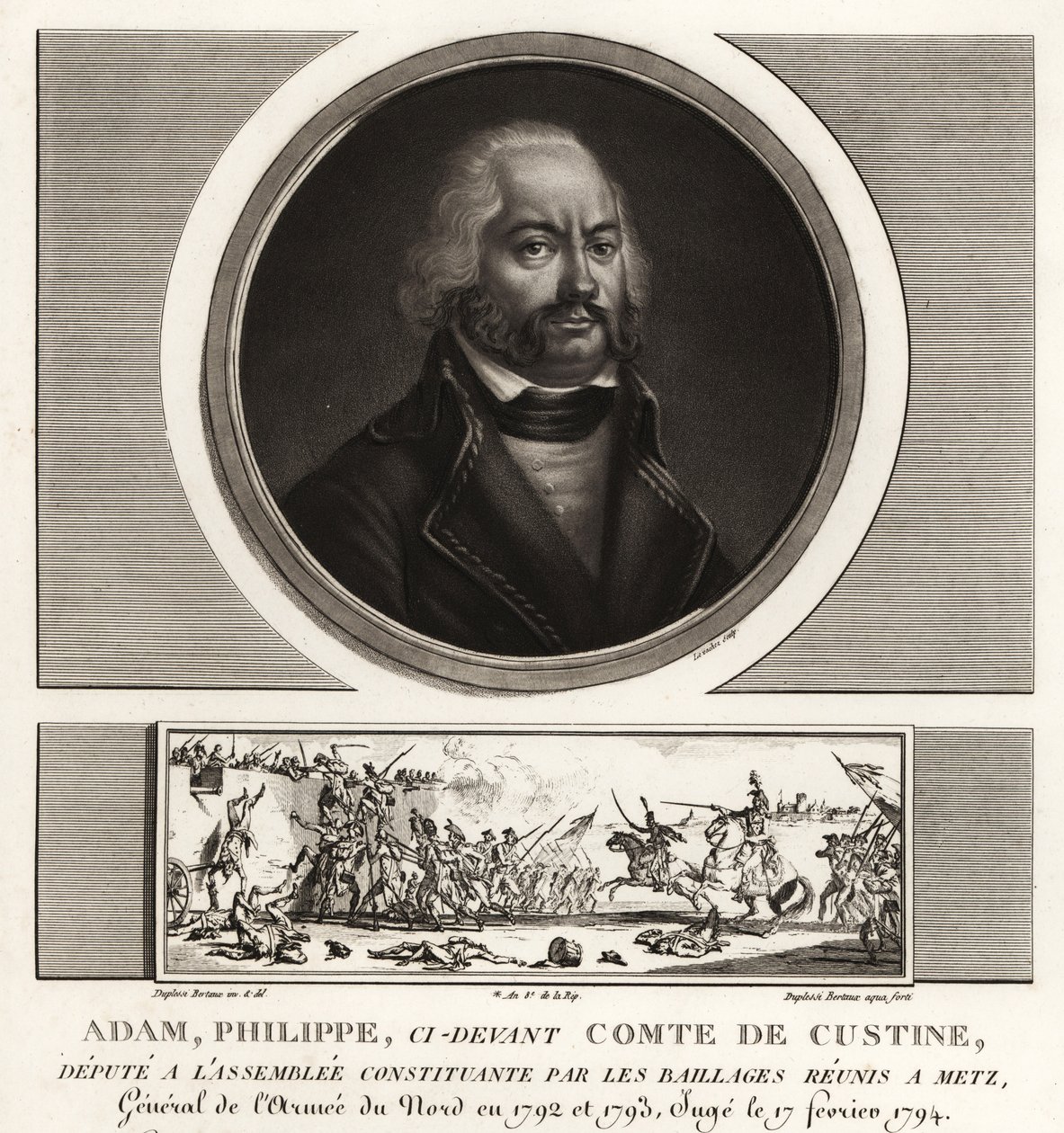 Adam Philippe, kreivi de Custine, Ranskan vallankumouksellinen kenraali, teloitettiin maanpetoksesta 1793 tekijältä Unbekannt