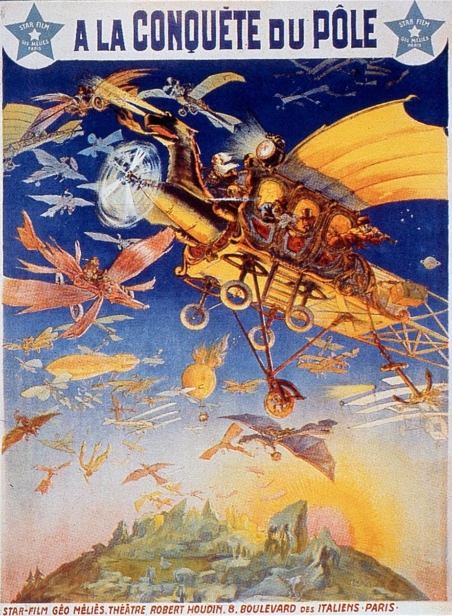 Georges Meliesin A la conquete du Pole -elokuvan juliste 1912 Mykkäelokuva tekijältä Unbekannt