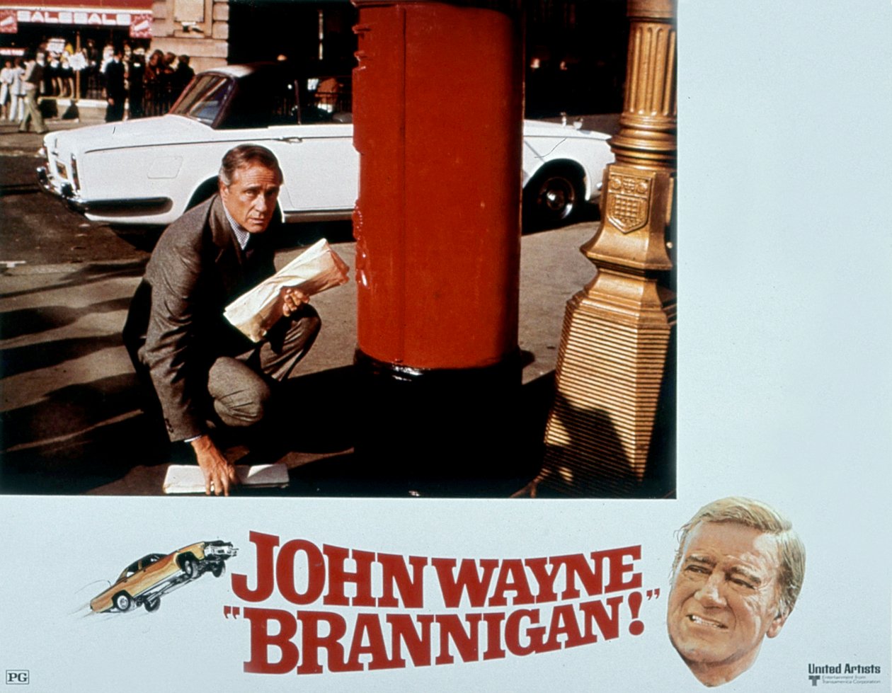 Douglashichokin Brannigan-elokuvajuliste pääosassa John Wayne 1975 tekijältä Unbekannt